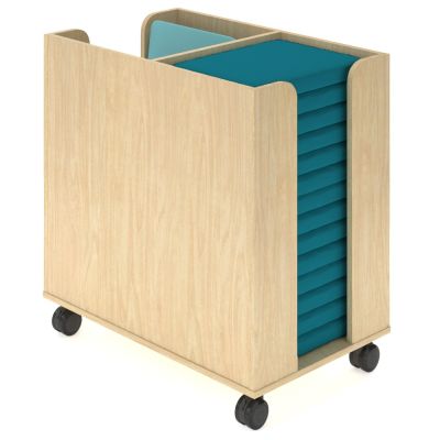 Raw Birch Ply Cart | Opal Blue Zen Rests | Aura Jade Vinyl Jackpot Seat Pads