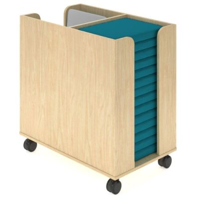 Raw Birch Ply Cart | Oyster Grey Zen Rests | Aura Jade Vinyl Jackpot Seat Pads