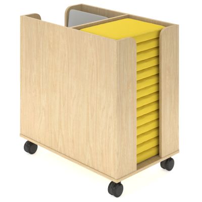 Raw Birch Ply Cart | Oyster Grey Zen Rests | Sunshine Yellow Jackpot Seat Pads