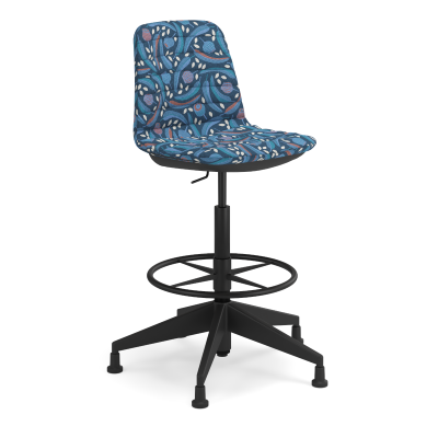Luca Drafting Chair with Glides - Fully Upholstered