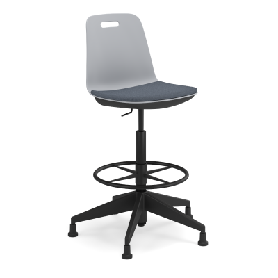 Luca Drafting Chair with Glides - Plastic Shell with Seat Pad