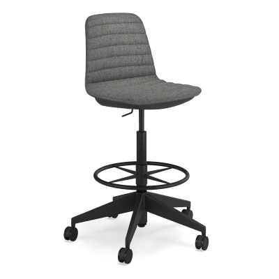 Luca Drafting Chair with Castors - Fully Upholstered