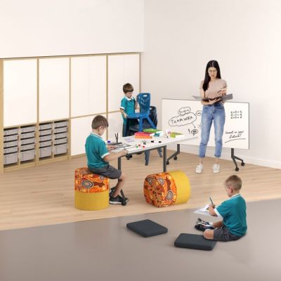 Mars Mobile Flip Top Table - Coloured Frame