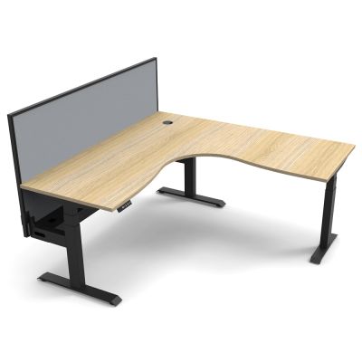 1500/1500W | Natural Oak | Black Frame | With Cable Tray