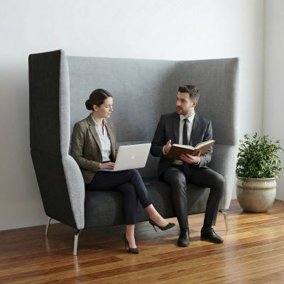 Beachcomber Graphite / Beachcomber Mist Fabric / Polished Aluminium Feet