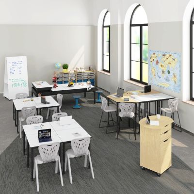 SmarTable Nexus Square Height Adjustable Sit Stand Student Table