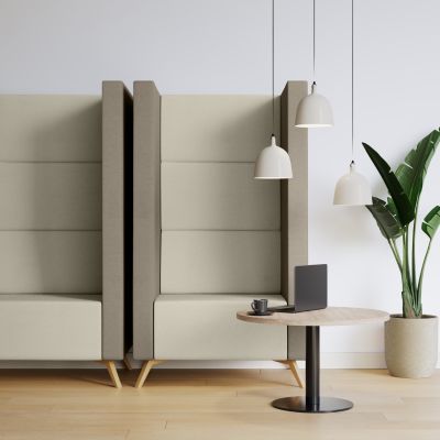 High Back | Timber Legs | Copeland Granite Fabric