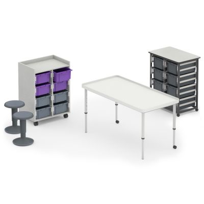 Stash Mobile Tote Tray Storage Trolley - 2 Columns