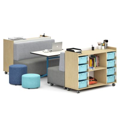 Stash Mobile Tote Tray Storage Trolley 2 Columns with Shelves