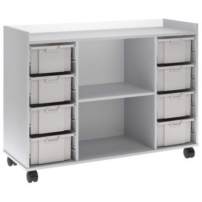 Stash Mobile Tote Tray Storage Trolley 2 Columns with Shelves