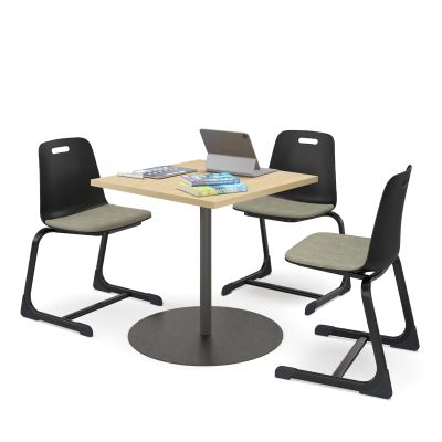 Luca Cantilever Chair - Plastic Shell with Seat Pad