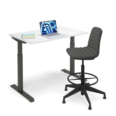 Luca Drafting Chair with Castors - Fully Upholstered