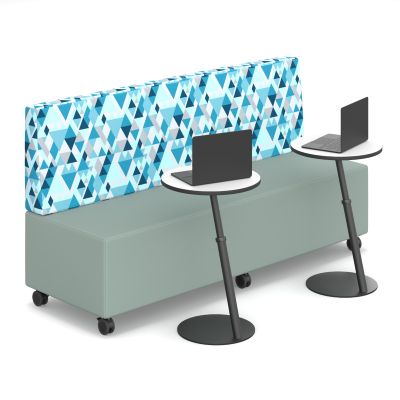 High Back | Lustrell Charisma Teal Vinyl | Mobile Lockable Castors