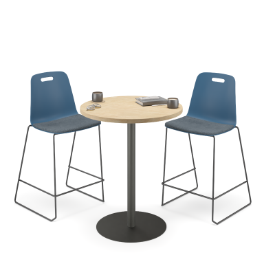 Luca Sled Stool - Plastic Shell with Seat Pad