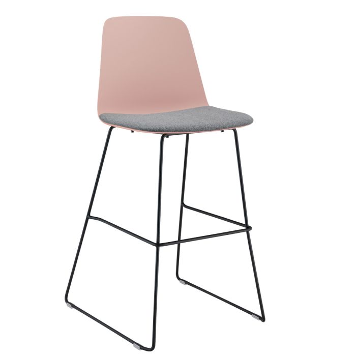 Lola Bench Stool Plastic Shell with Seat Pad BFX Furniture
