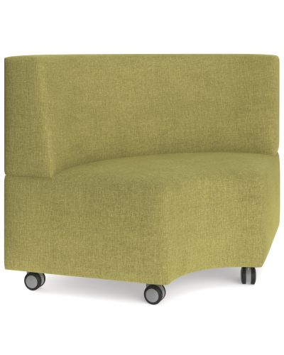 Showtime Corner Round Ottoman with Back - In Curved Modular Lounge