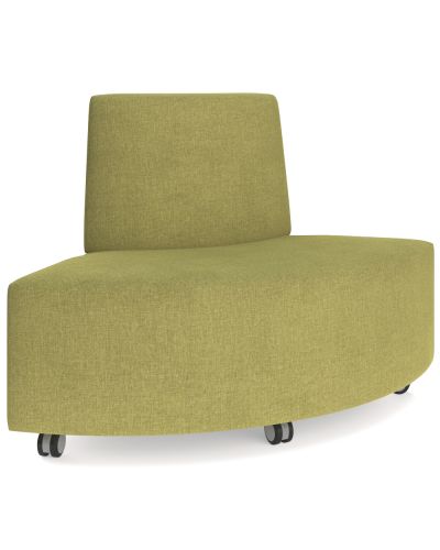 Showtime Corner Round Ottoman with Back - Out Curved Modular Lounge