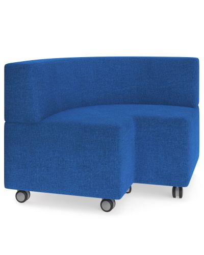 Showtime Corner Square Ottoman with Back - In Curved Modular Lounge