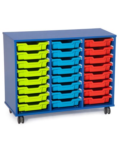 Fireball Mobile Classroom Storage 3 Column - 24 Trays
