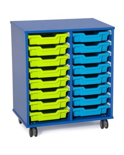 Fireball Mobile Classroom Storage 2 Column - 16 Trays