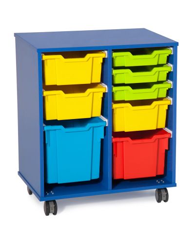 Fireball Mobile Classroom Storage 2 Column - Trays as shown