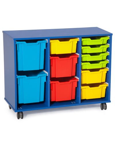 Fireball Mobile Classroom Storage 3 Column - Trays as shown
