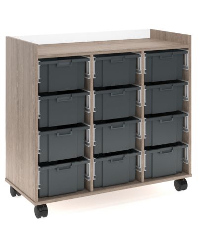 Stash Mobile Tote Tray Storage Trolley – 3 Columns