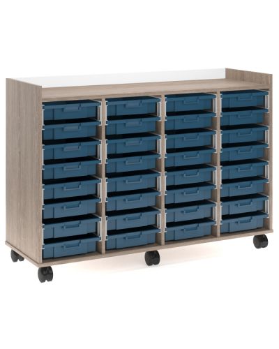 Stash Mobile Tote Tray Storage Trolley – 4 Columns