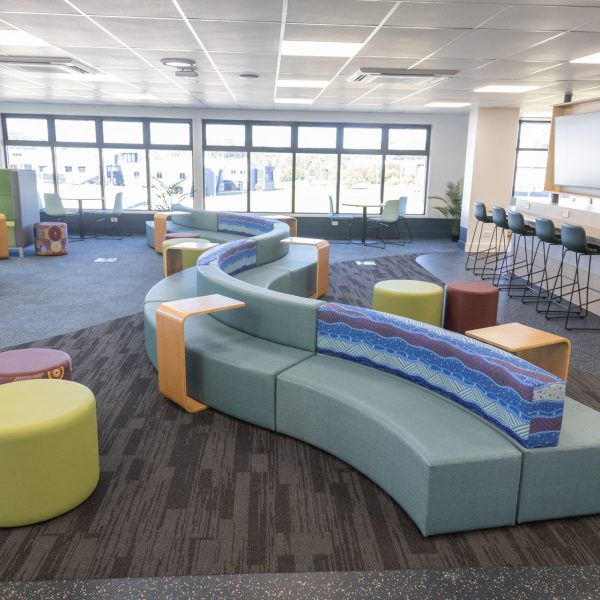 Senior Student Hub - Cirkus Lounge, Sideshow Ottoman, Quell Lounge, Cushox Ottoman, Konfurb Link Tables
