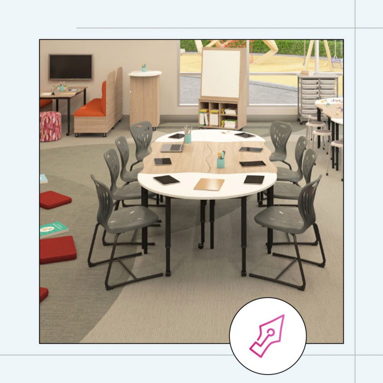 a classroom with a flexible seating arrangement