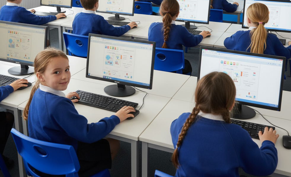 kids in computer lab